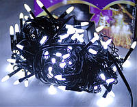 Гірлянда світлодіодна LED 200 білий на чорних дротах kz