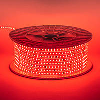 Светодиодная лента красная 220V 9W/m AVT smd2835 120LED/m IP65 11х5.5mm герметичная