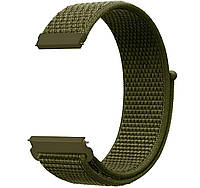 Ремешок нейлоновый на липучке для смарт-часов BeWatch Универсальный 22 мм Оливковый (1021336. PS, код: 8344745