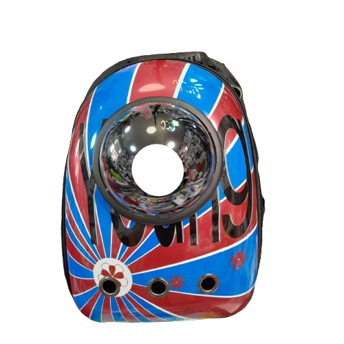 Космічний рюкзак для перенесення хатніх тварин CosmoPet з ілюмінатором. Червоно-синій