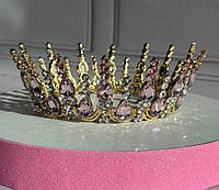 Круглая Тиара,корона Диадема( полного круга) для декорации торта, а также для головы