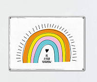 Табличка интерьерная металлическая Be a kind rainbow kz