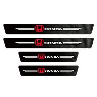 Карбонные защитные накладки на пороги авто с логотипом Honda все модели и другие марки автомобилей