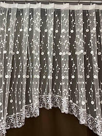 Готова фіранка, Арка кружечок біла з сірим (3м.) - край (1.55) середина (1.25)