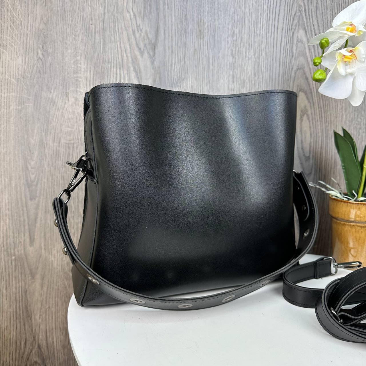 Замшевая женская сумка на плечо стиль Луи Витон, черная сумочка с тиснением из натуральной замши PRO_1099 - фото 6 - id-p2212871985