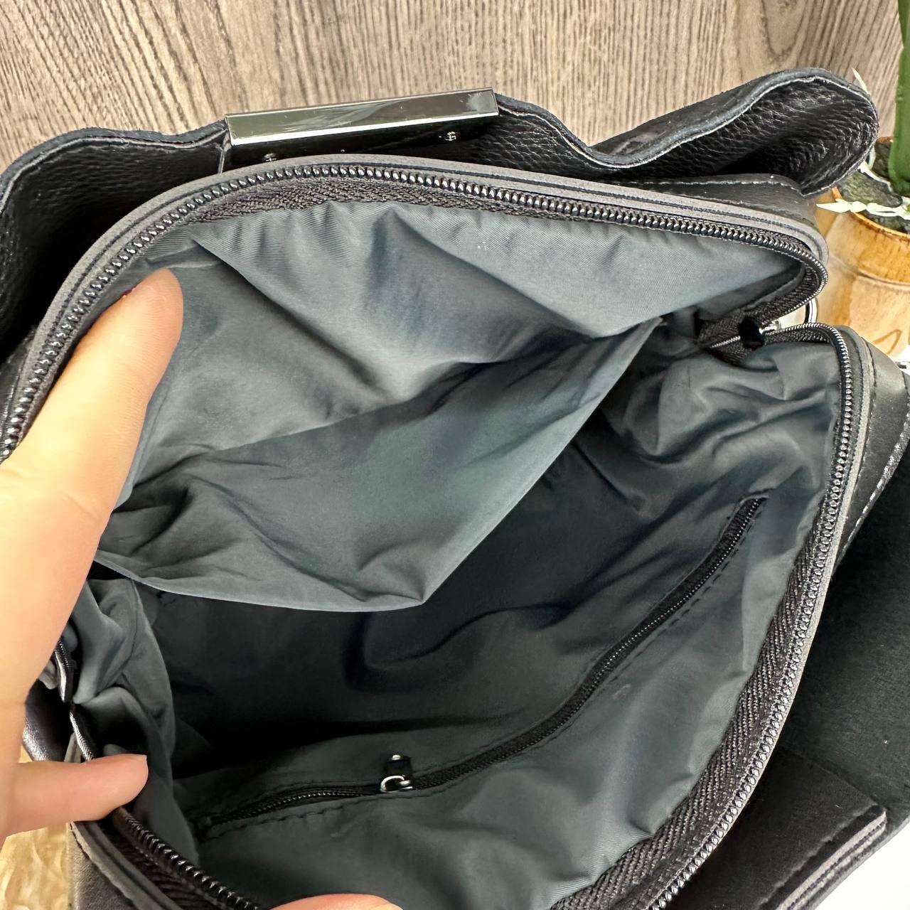 Замшевая женская сумка на плечо стиль Луи Витон, черная сумочка с тиснением из натуральной замши PRO_1099 - фото 9 - id-p2212871985