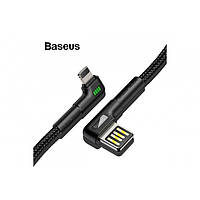 Кабель Baseus Data Lightning 2.4A 1 м CALKLF-P01 Бічний USB Чорний Оригінал PRO_185