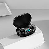 Бездротові навушники E6s Bluetooth навушники TWS  з дисплеєм LED Чoрні, фото 10