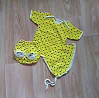 Літній костюм комплект на дівчинку р.80 - 9-12 місяців, 35101, футболка + труси під памперс + косинка
