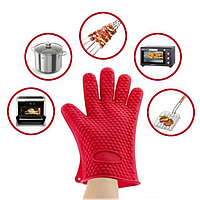 Жаропрочные перчатки-прихватки из силикона Antiscald Gloves Красные PRO_200