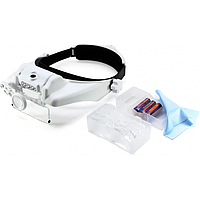Бинокулярная Лупа очки MG 81000G с LED Подсветкой для Пайки и Ремонта PRO_540