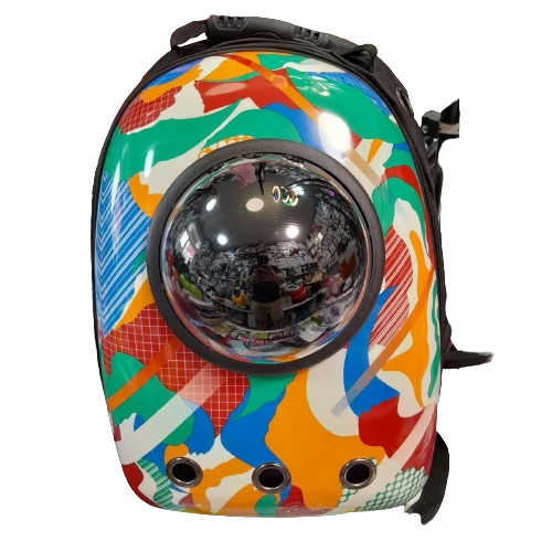 Космічний рюкзак для перенесення хатніх тварин CosmoPet з ілюмінатором. Абстрактний камуфляж