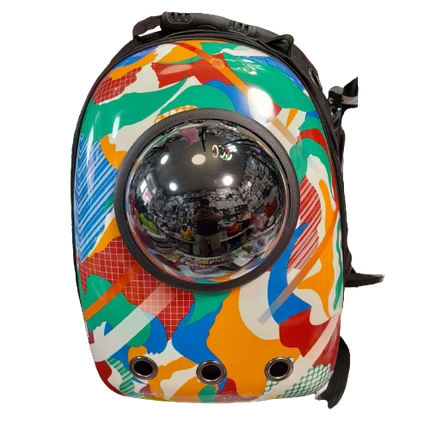 Космічний рюкзак для перенесення хатніх тварин CosmoPet з ілюмінатором. Абстрактний камуфляж, фото 1