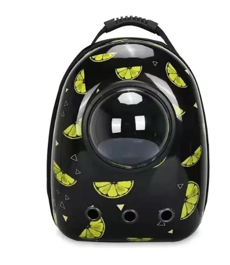 Космічний рюкзак для перенесення хатніх тварин CosmoPet з ілюмінатором. Чорний лимон