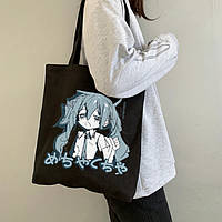 Эко сумка шоппер аниме Kawaii №2 с принтом 39х34 см (Черный) kz