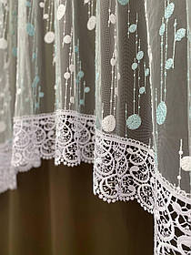 Готова фіранка, Арка кружечок бірюзова (3м.) - край (1.50) середина (1.25)