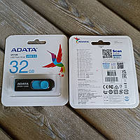 USB флеш накопитель 32 GB ADATA UV128 Black/Blue Флешка USB 3.2 flash