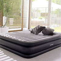 Матрас надувной двуспальный кровать Intex152х203х42см, Матрас для сна с электронасосом для отдыха Com