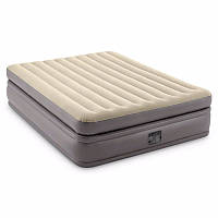 Матрас надувной двоспальный кровать Intex 152х203х51см, Матрас для сна с электронасосом для отдыха Com