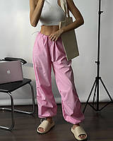 Практичные и стильные штаны Карго-парашюты розовый