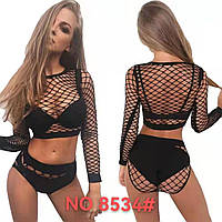 Комплект сітка топ з довгим рукавом + трусики ТМ Karolina