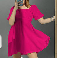 Потрясающее легкое платье с бантиком розовый