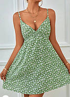 Милейшее платье с открытой спинкой сзади завязывается на бант зеленый