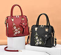Женская сумка с вышивкой и брелком PRO_879
