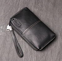 Мужской кожаный клатч кошелек на молнии, портмоне натуральная кожа PRO_1049
