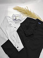 Детская рубашка черного цвета для мальчика в размерах 4-12 лет