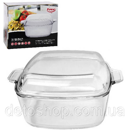 Термоскло каструля з кришкою 2.5 л 26х21.5х12.5 см Firex 236824