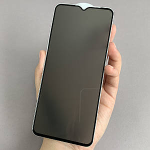 Захисне скло для Tecno Spark 9 приватне антишпигун скло на телефон техно спарк 9 чорне prv