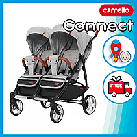 Детская прогулочная коляска для двойни Carrello Connect (CRL-5502) в льне Каррелло Коннект Rock Gray PRO_233