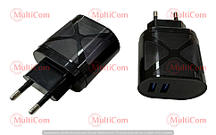 04-02-055. Зардяний пристрій 2 USB 1 А, чорний,