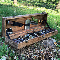 Подарочный набор шампуров КАБАН Gorillas BBQ в деревянной коробке PRO_4340