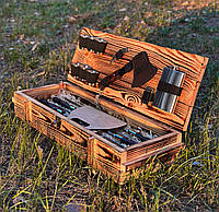 Подарочный набор шампуров ВИТЯЗЬ Gorillas BBQ в деревянной коробке PRO_3040