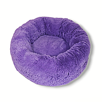Лежак лежанка мех-травка 50см для собак и котов до 7кг фиолетовый
