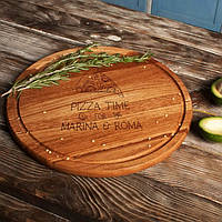 Дошка для нарізки "Pizza time" іменна, 35 см, англійська PRO580