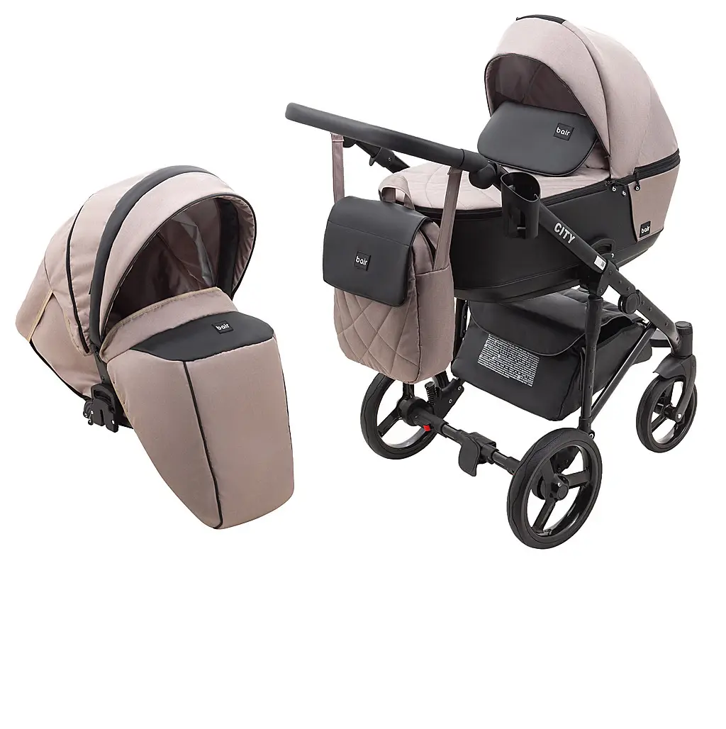 Коляска 2 в 1 Bair City Soft 455 капучино / чорний