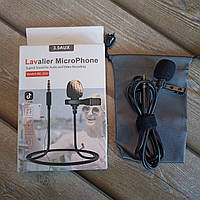 Петличка, петельний нагрудний мікрофон для записування аудіо Lavalier, петелька для смартфона, камери, ПК