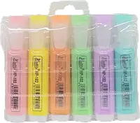 Набор текстовых маркеров, текстовыделителей (1-5мм, 6 цветов) XinSiLu HP-102-6