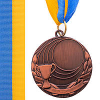 Заготовка медали с лентой Zelart PLUCK C-4844 цвет бронзовый js