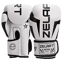 Перчатки боксерские Zelart BO-5698 размер 6 унции цвет белый js