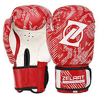 Перчатки боксерские Zelart MA-5018 размер 4 унции цвет красный js
