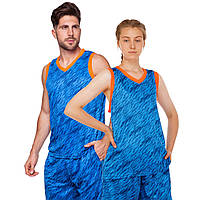 Форма баскетбольная LIDONG Camo LD-8003 размер XL цвет голубой-оранжевый mn