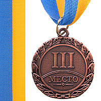 Медаль спортивная с лентой STAR C-2940 цвет бронзовый js