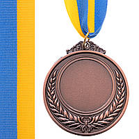 Заготовка медали с лентой Zelart HIT C-4332 цвет бронзовый mn