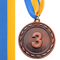 Медаль спортивная с лентой Zelart ABILITY C-4841 цвет бронзовый mn