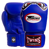 Рукавички боксерські шкіряні TWINS FBGVL3-25 розмір 12 унцій колір синій mn