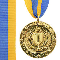 Медаль спортивная с лентой Zelart BOWL C-6402 цвет золотой mn